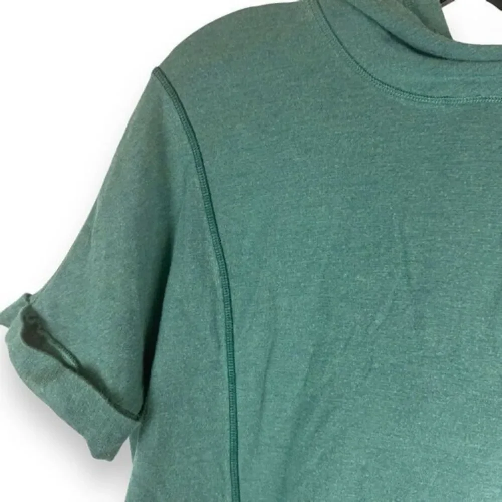 Lululemon Short‎ Sleeve Serenity Hoodie Top Forest Green Womens Size Lounge Gym